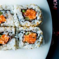 Salmon & Yuzu Roll · Salmon, Yuzu, Cucumber, Sesame Seeds, Sushi Rice, Nori