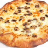 Truffle Mushroom Pizza · mushrooms, white truffle oil, alfredo sauce