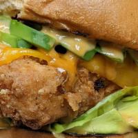 Chix-Fil-Gay Sandwhich · House-made Fried Tofu Chixen, Pickles, and Gay Sauce! Served with a side of Fries instead of...