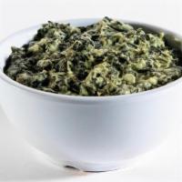 Creamed Spinach · Good for cartoon muscles, even better for your tastebuds. We took dark green tender spinach ...