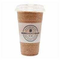 Almond Butter Cup Smoothie · Almond butter, almond milk, cocoa, dates and your choice of protein 

Vegan, High Protein