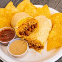 Brc Burrito · Choice of pinto or black beans, rice, cheese, and Charo sauce. Optional meat with an extra c...