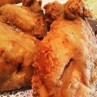 Fried Chicken Family Meal · 10 Piece Fried Chicken, 32oz Bayou Bisque, 32oz Potato Salad, 32oz Cole Slaw & 6 Pieces of C...