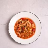 Vegan Minestrone Soup · Homemade savory Italian vegetable soup.