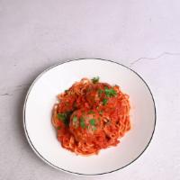Spaghetti Meatballs · with our homemade marinara sauce and beef meatballs