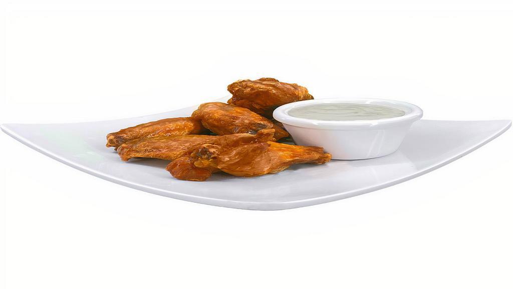 Buffalo Chicken Wings (24 Pcs) · Fresh chicken wings marinated for 24 hours fried to perfection served with choice of style and sauce