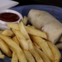 Burrito · Chicken, beef, ground beef, beans and cheese. Served with 2 choice