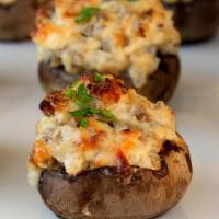 Bacon Stuffed Mushrooms · Gluten-free. Organic mushrooms stuffed with uncured and nitrate free bacon, goat cheese, and...