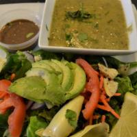 Bowl Of Soup & Choice Of Half Salad · Sorry no can or instant soup, made fresh in house with GMO free ingredients, While supplies ...