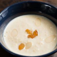 Kheer, Rice Pudding · Rice cooked with milk, sugar and nuts.