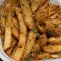 Garlic Fries · Fries with blend of and garlic.
