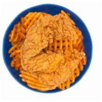 Two Chicken Tenders · With a choice of signature sauces. Served with Waffle Fries