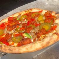Small Dreamers Pizza · Avocado salsa,pepperoni, sausage, bacon,bell pepper mix,longaniza, mozzarella cheese, cherry...