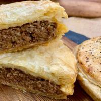 Ground Beef Pie · The original meat pie - lean slow braised ground beef in a delicious flaky puff pastry
