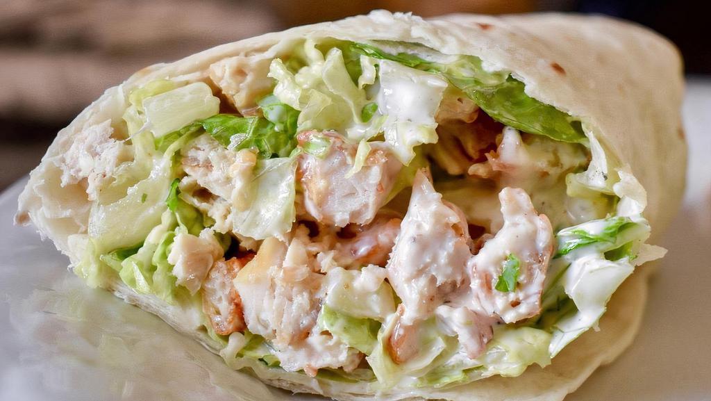 Chicken Ranch Wrap · Grilled chicken, shredded cheddar cheese, ranch dressing and lettuce.