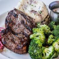 Top Sirloin 6Oz. · Tender & juicy top sirloin, choice of two sides.