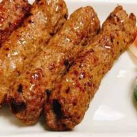 Sheekh Kabab · Ground meat(Lamb + chi) mixed with onions and spices, grilled on skewers in the Clay Oven