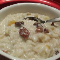 Rice Pudding · Rice cooked in creamy milk & raisin,