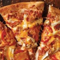 Original Crust Chicken Fresco Pizza · Grilled chicken, bacon, onions, sliced tomatoes, our original sauce and signature three chee...