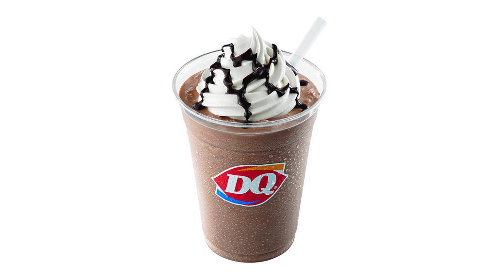 Frozen Hot Chocolate (Medium) · Rich cocoa fudge blended with our world-famous soft serve and garnished with whipped topping.