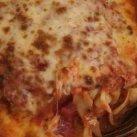 Veggi Lasagna · Lasagna layered with ricotta, mozzarella and fresh vegetable.
