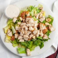 Caesar Salad (Small) · Romaine, shredded Parmesan, tomatoes and croutons.
