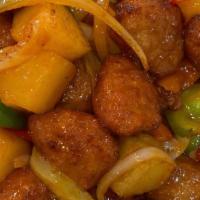 Sweet & Sour Chicken · Crispy chicken, pineapple, bell peppers, onion in sweet and sour sauce.