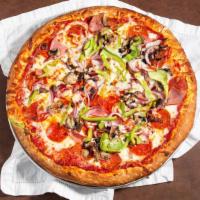 Supreme Pizza (X-Large) · Pepperoni, Canadian bacon, onions, green peppers, and mushrooms.