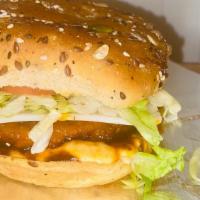 Kulture Burger · Seasoned with premium Beyond Meat, lettuce , tomato, pickle, Vegan Secret Sauce. 
Seasoned K...