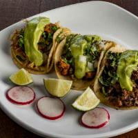 Chando'S Tacos (3) · Three per order. Enjoy your choice of chando's signature meat selection topped with fresh ci...