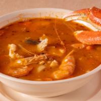 7 Mares · Seven seas soup comes with shrimp, octopus, fish fillet, crab leg, clamshells, abalone, catf...