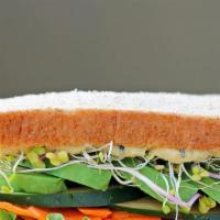 Veggie Sandwich · Bell peppers, tomato, Swiss and provolone cheese, sliced onions, shredded lettuce and perfec...