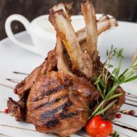 Chops · 3 marinated French cut lamb chops charbroiled to tender perfection