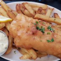 True Cod Fish & Chips · Atlantic cod, beer batter, house tartar.