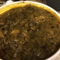Saag Chicken · The comfort food of Punjab, slow-cooked spinach and mustard greens with fresh ginger and gar...
