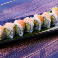 Shrimp Lover Roll · Shrimp tempura, avocado, cucumber, topped with cooked shrimp served with eel sauce.