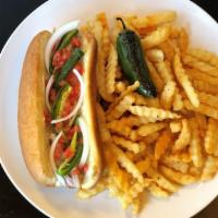 Classic L.A. Hot Dog Combo · Hot Dog with Grilled Jalapeño. Grilled Onions, Ketchup, Mustard, Mayo. Includes Fries & Soda...