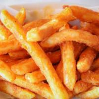 Cajun Fries · Cajun seasoning coated potato fries. Crispy outside, tender inside.