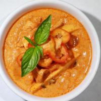 Red Curry · Choice of meat with bamboo shoot in red curry sauce.