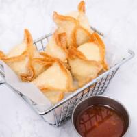 Cream Cheese Wonton · Cream cheese mix with water chestnut wrap in wonton skin. Served with plum sauce.(5 Pieces)