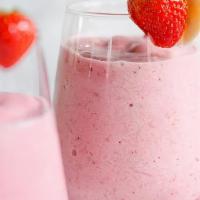 Straw Banana Smoothie · Strawberry and banana blended with organic coconut water and sweetened with organic agave ne...