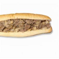 Philly Cheese Steak · Served with steak fries or house salad. Grilled white onions, provolone cheese, American che...