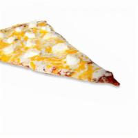 Cheese Lovers Slice · With homemade tomato sauce, mozzarella cheese, parmesan ricotta & cheddar cheese.