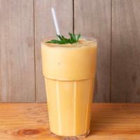 Mango Lassi · Yogurt blended with a puree of mango.