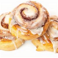 Cinnamon Roll · Large soft cinnamon roll baked inhouse and topped with our house frosting.