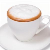 Cappuccino · Rich espresso under a smooth layer of thick milk foam.