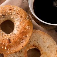 Bagel & Coffee · cream cheese, plain or everything bagel with fruit & decaf or regular home made coffee
