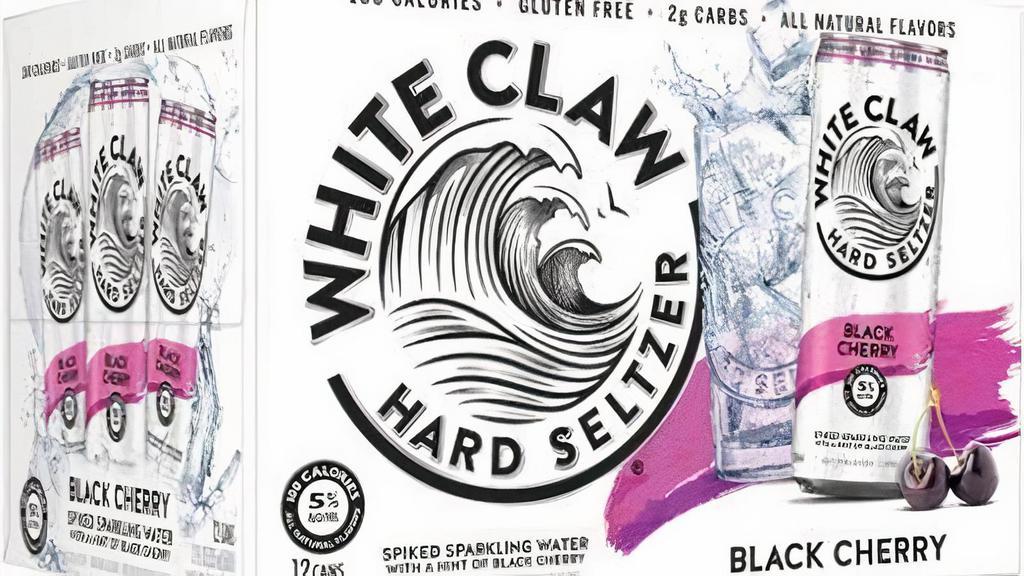 White Claw Black Cherry 12 Pack 12Oz Can · Discover a wave of pure, crisp refreshment with a 12-Pack of White Claw® Hard Seltzer Black Cherry. Crafted with quality ingredients, White Claw® Black Cherry is made from a blend of seltzer water, gluten-free alcohol, and a hint of black cherry. As our most popular flavor, Black Cherry seamlessly balances the tartness and sweetness of a ripe summer cherry. Each 12oz can contains 100 calories, 5% alcohol, and 2g of carbs, making it the perfect choice to share the crisp, refreshing taste of White Claw®. Great for any occasion year-round. Please drink responsibly (21)+.