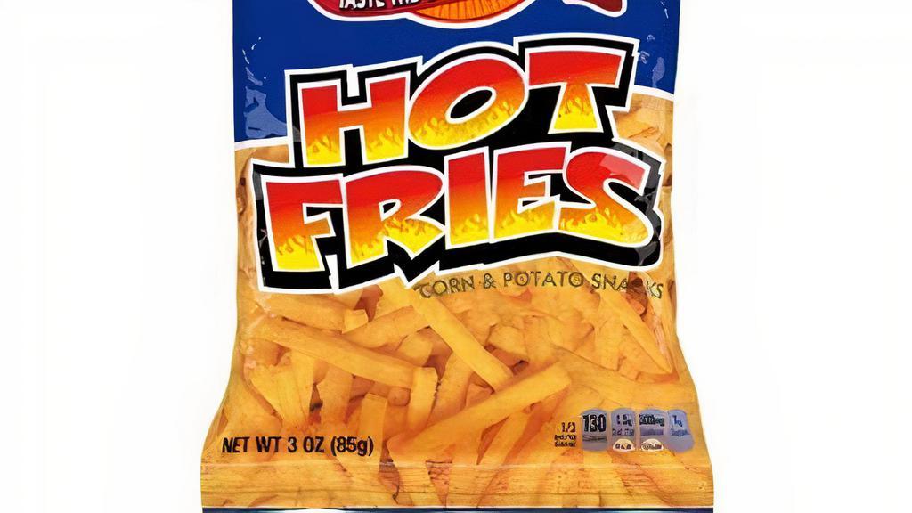 Andy Capp'S Hot Fries 3Oz · Andy Capp's fries look like french fries, but crunch like chips. These unique alternatives to regular potato chips pack a powerful flavor punch in every crunch. 0 grams of trans fat per serving.
