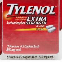 Tylenol Extra Strength 4 Caps · Extra strength pain relief caplets temporarily reduce fever & relieves minor aches & pains. ...